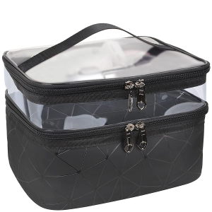 MKPCW Makeup Bags Double layer Travel Cosmetic Cases Make up Organizer Toiletry Bags